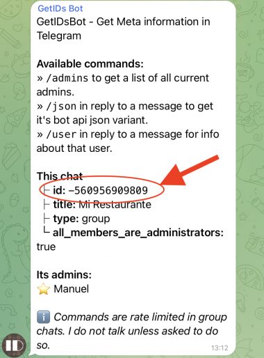 ID grupo Telegram